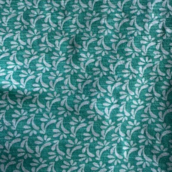 Croft & Barrow Buttoned Henley V-Neck Elbow Sleeve Tee - Petite XL - Teal - Picture 4 of 5